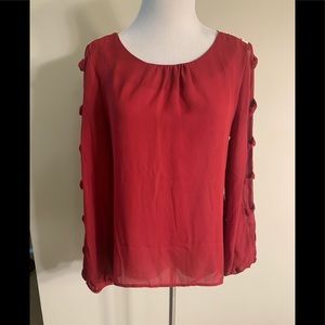 Karlie Bow Sleeve Crochet Back Top